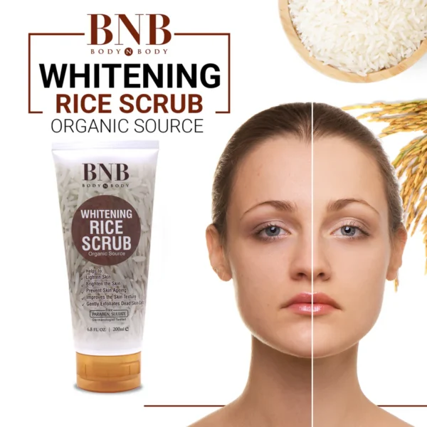 BNB Rice Extract Bright & Glow Kit ( Rice Face Wash + Rice Scrub + Rice Mask ) - Image 2