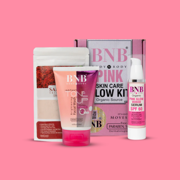 BNB Pink Glow Kit ( Toneup Facewash + Saffron Mask + Pink Glow Sunscreen Spf 60 )