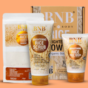 BNB Rice Extract Bright & Glow Kit ( Rice Face Wash + Rice Scrub + Rice Mask )